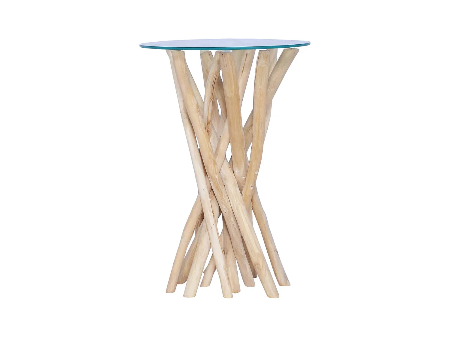 Tavolino da Salotto Ripiano in Vetro 35x35x50 cm Legno di Teak
