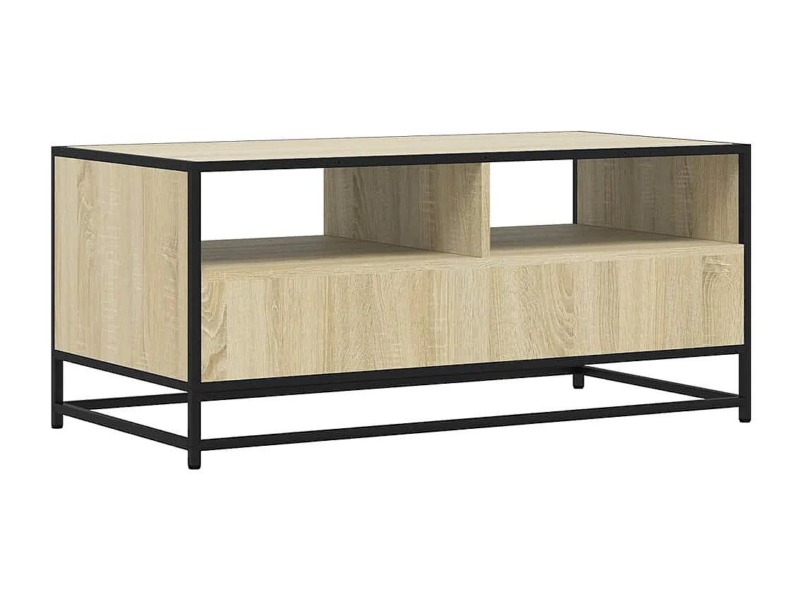 Mesa de centro 100x50x45cm deriv. madeira/metal carvalho sonoma