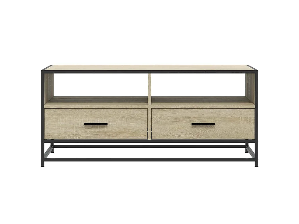 Tavolino Rovere Sonoma 100x50x45 cm Legno Multistrato e Metallo