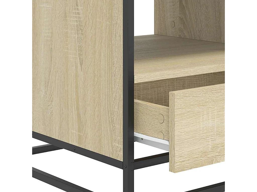 Tavolino Rovere Sonoma 100x50x45 cm Legno Multistrato e Metallo