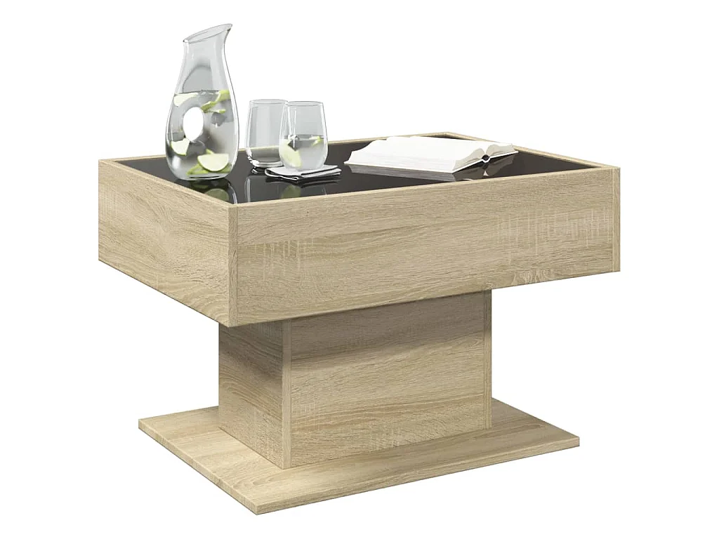 Table basse avec LED chêne sonoma 70x50x45 cm bois d'ingénierie
