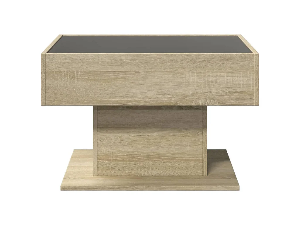 Table basse avec LED chêne sonoma 70x50x45 cm bois d'ingénierie