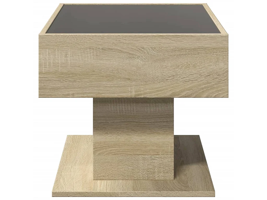 Table basse avec LED chêne sonoma 70x50x45 cm bois d'ingénierie
