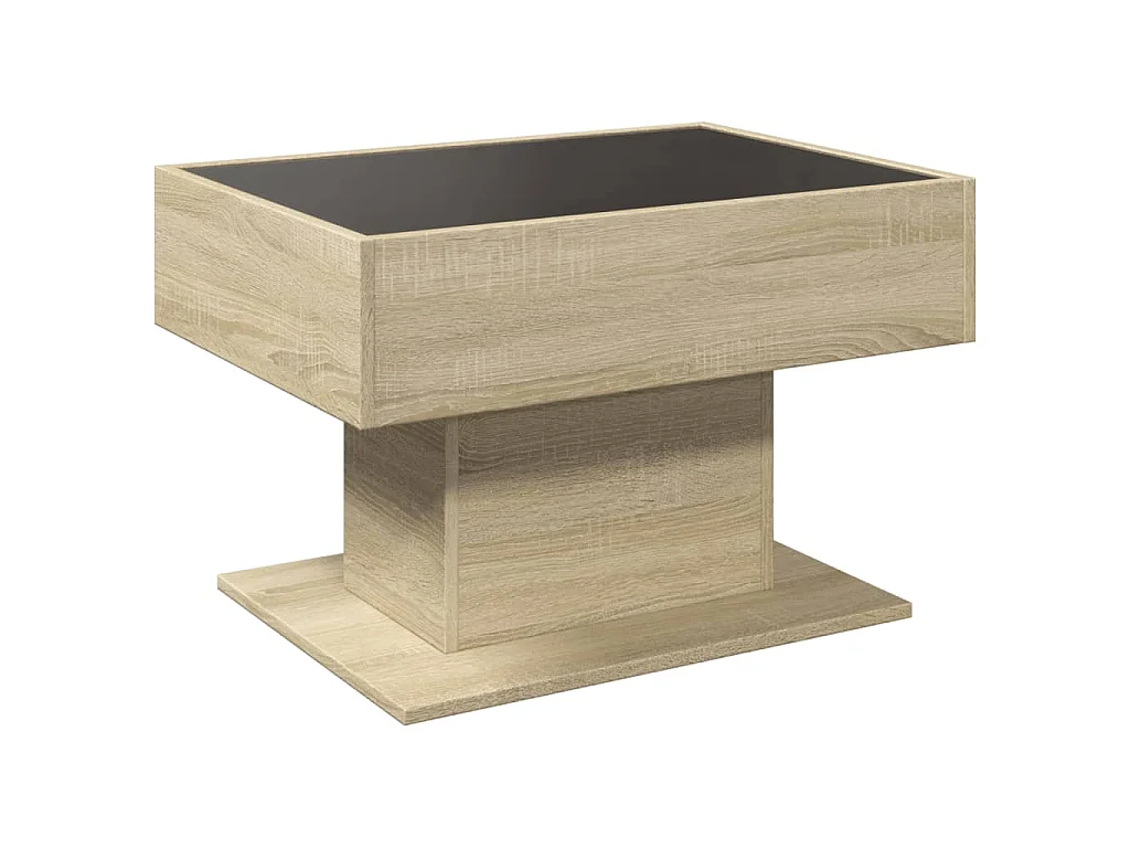 Table basse avec LED chêne sonoma 70x50x45 cm bois d'ingénierie