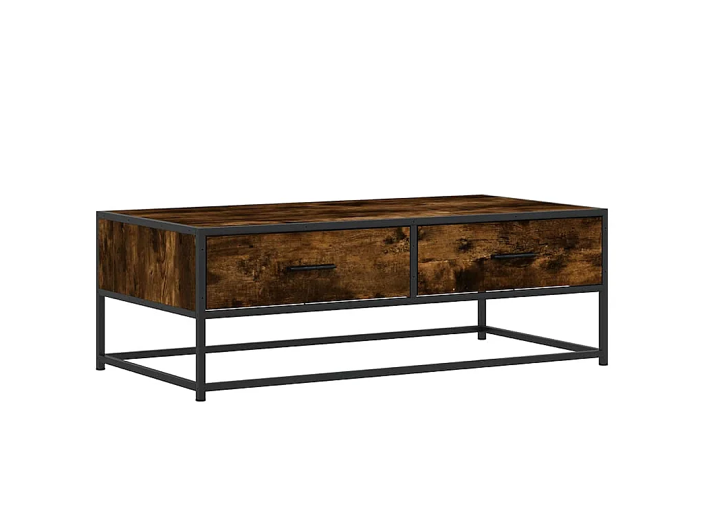 Mesa de centro 100x50x35cm deriv. madeira/metal carvalho fumado