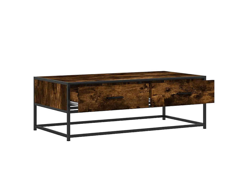 Mesa de centro 100x50x35cm deriv. madeira/metal carvalho fumado