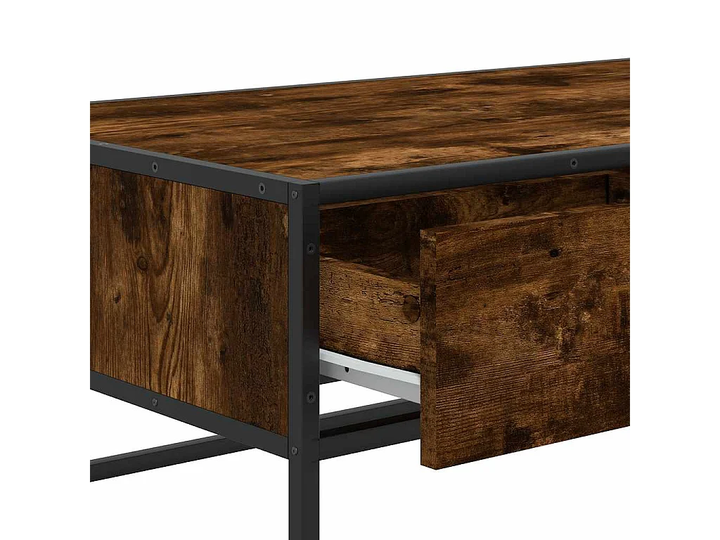Couchtisch Räuchereiche 100x50x35 cm Holzwerkstoff und Metall