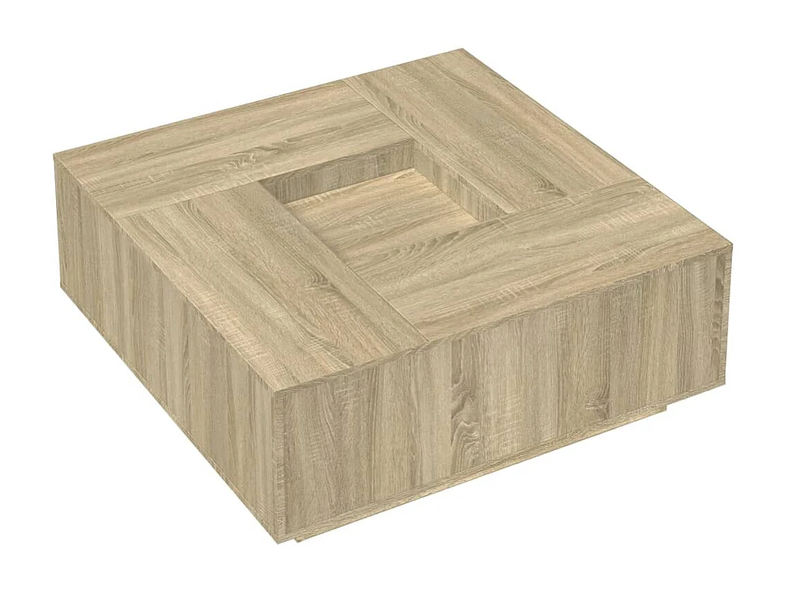 Salontafel 100x100x40 cm bewerkt hout sonoma eikenkleurig