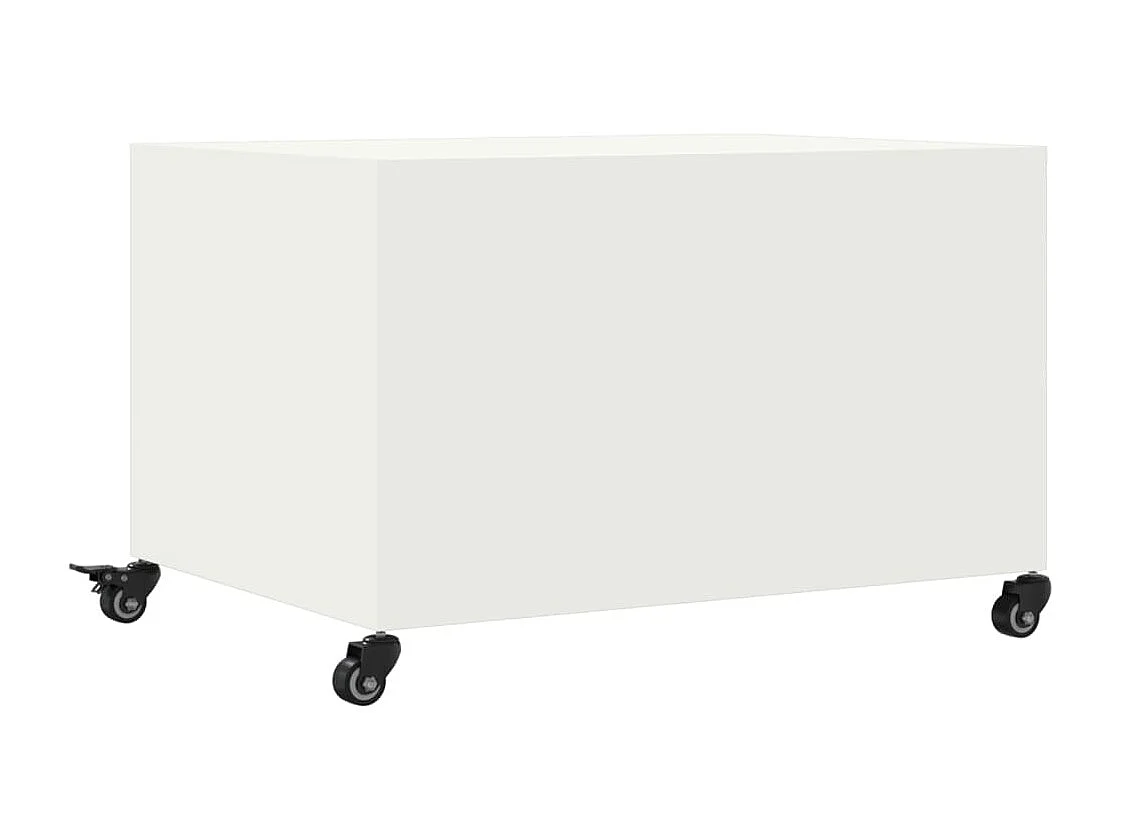 Tavolino da Salotto Bianco 68x50x43,5 cm in Acciaio