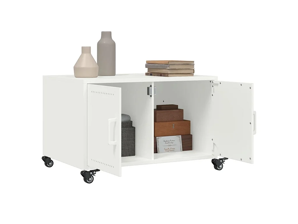 Table basse blanc 68x50x43,5 cm acier