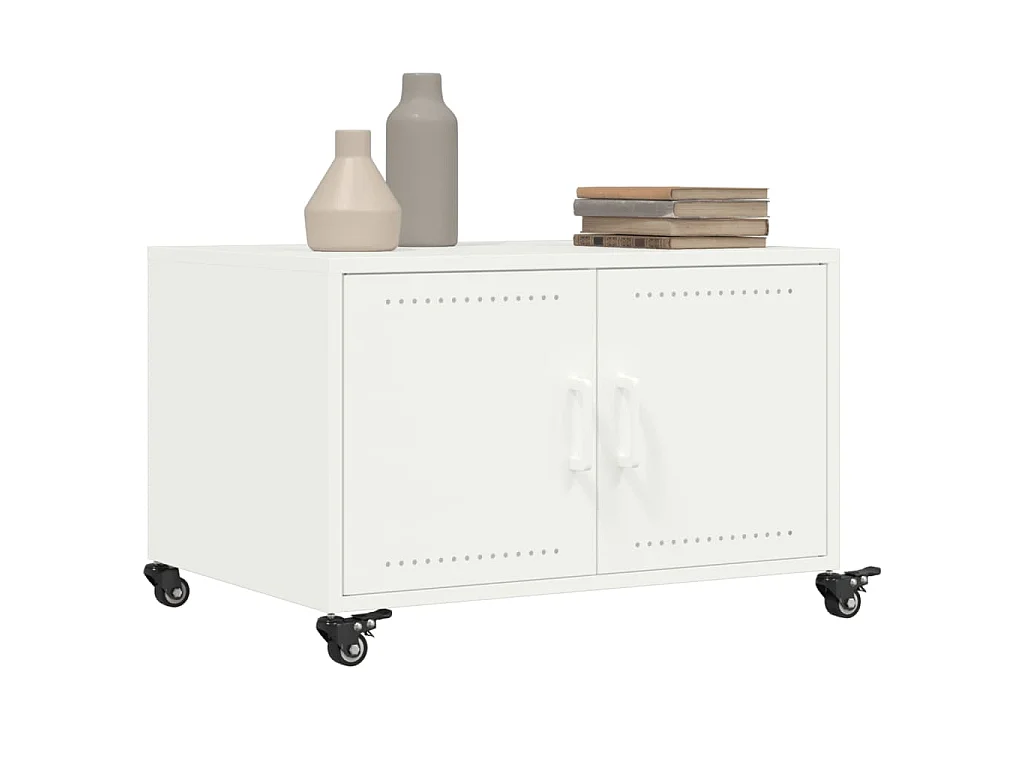 Table basse blanc 68x50x43,5 cm acier