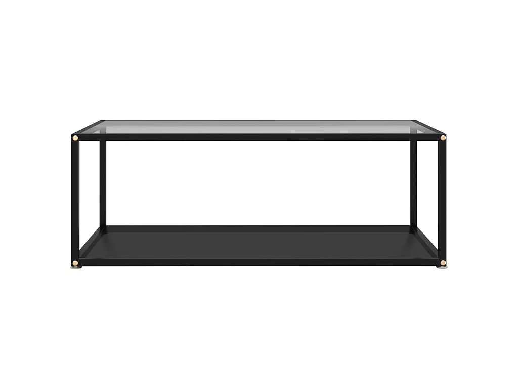 Tavolino Salotto Trasparente e Nero 100x50x35cm Vetro Temperato