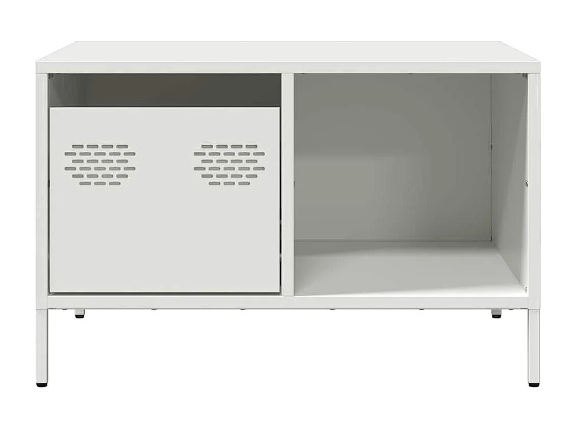 Table basse blanc 68,5x50x43,5 cm acier laminé à froid