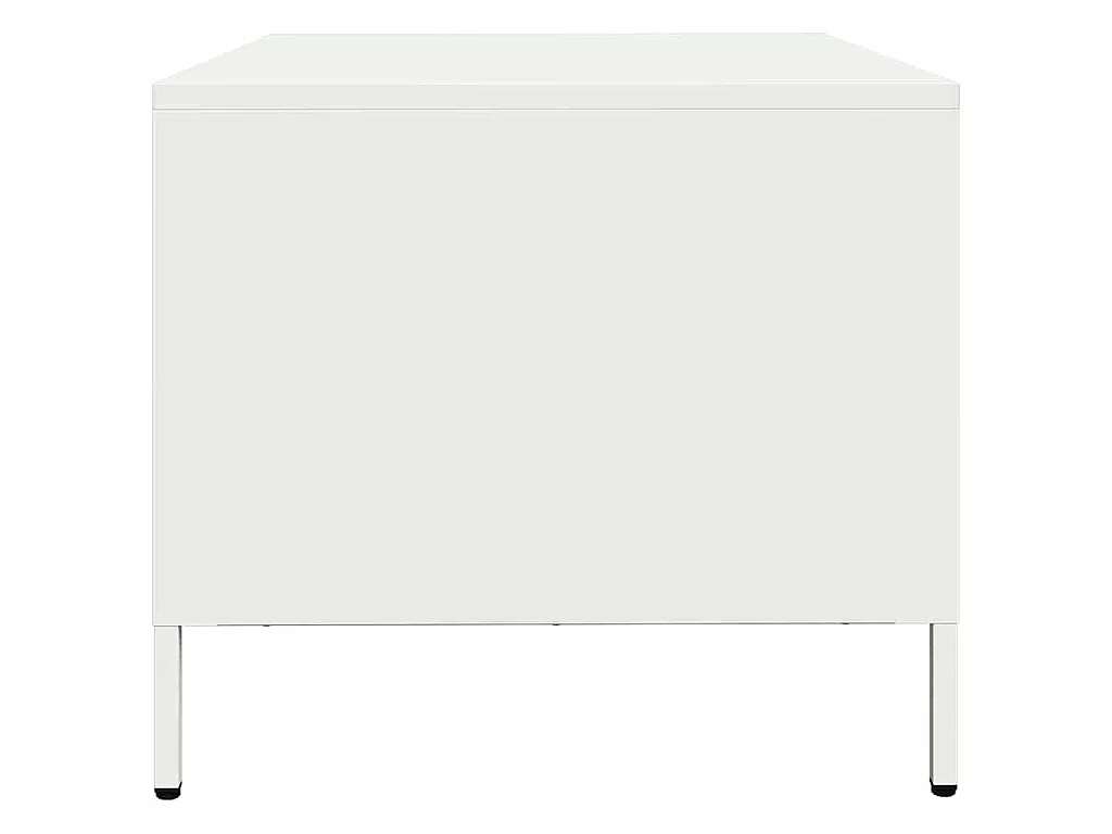 Tavolino Bianco 68,5x50x43,5 cm in Acciaio Laminato a Freddo