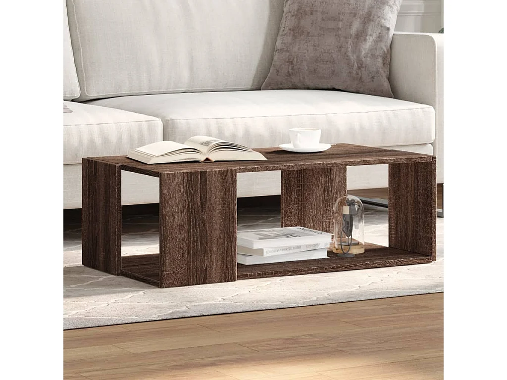 Table basse chêne marron 89,5x48x30 cm bois d'ingénierie