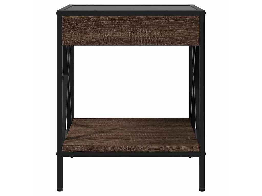 Table basse avec LED Infinity chêne marron 40x40x49 cm