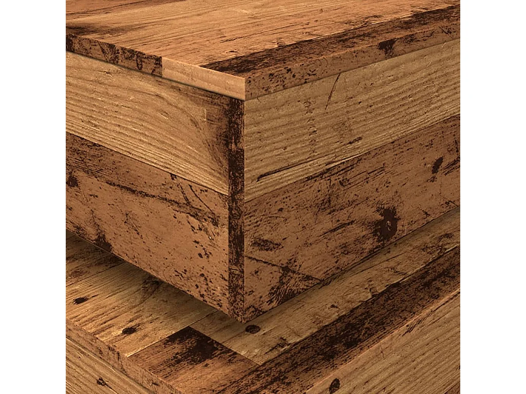 Tavolino da Salotto con Luci LED Legno Antico 50x50x40 cm