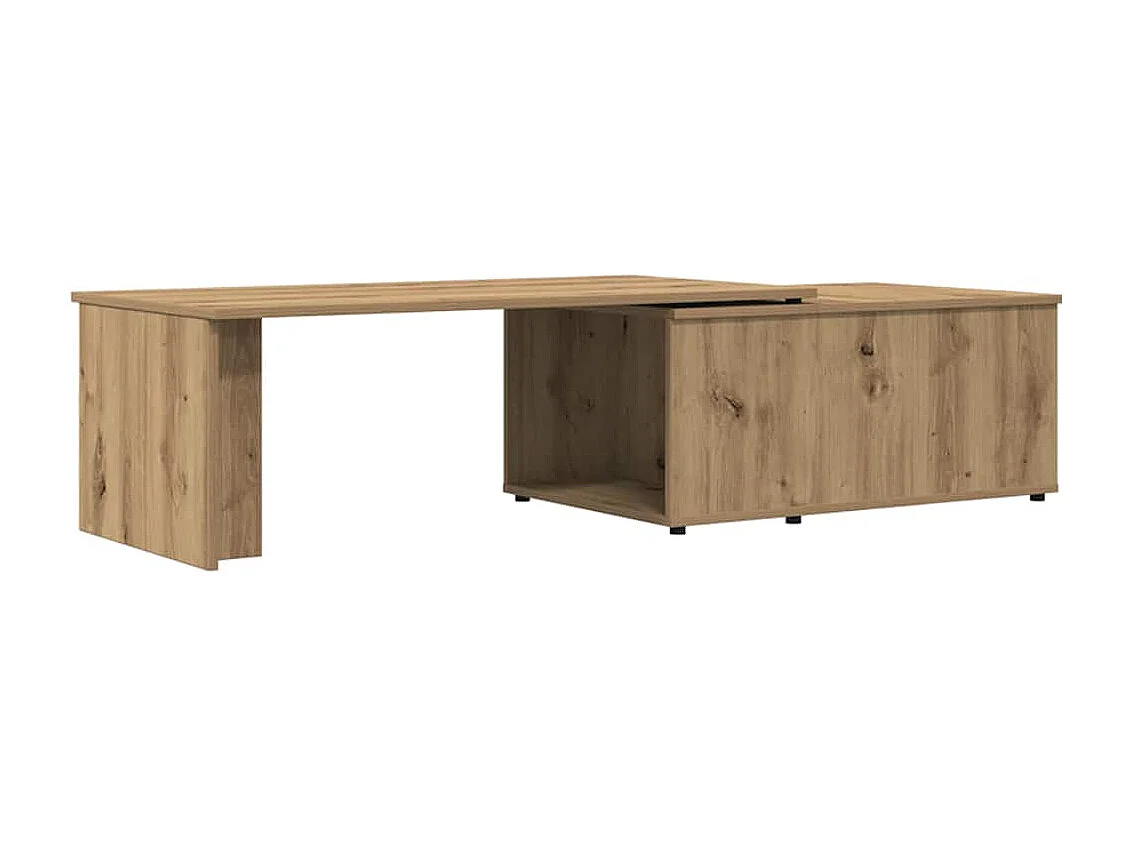 Salontafel 150x50x35 cm bewerkt hout artisanaal eikenkleur