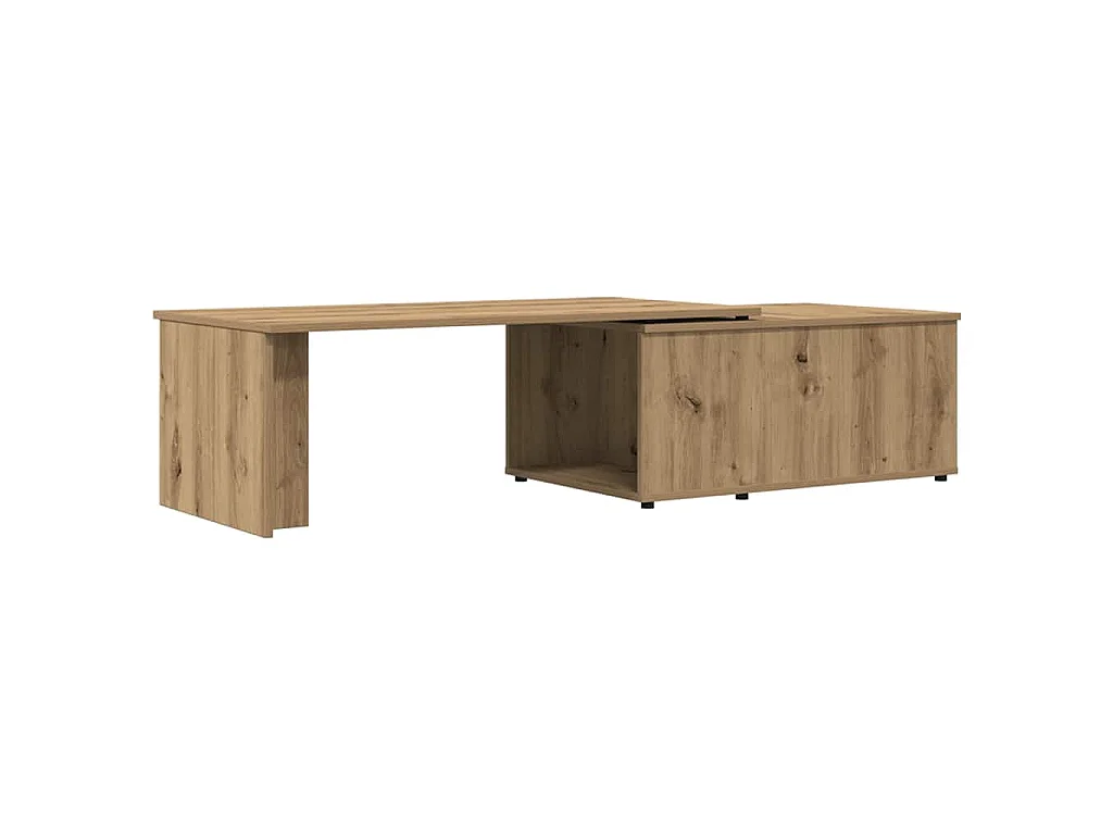 Table basse chêne artisanal 150x50x35 cm bois d'ingénierie