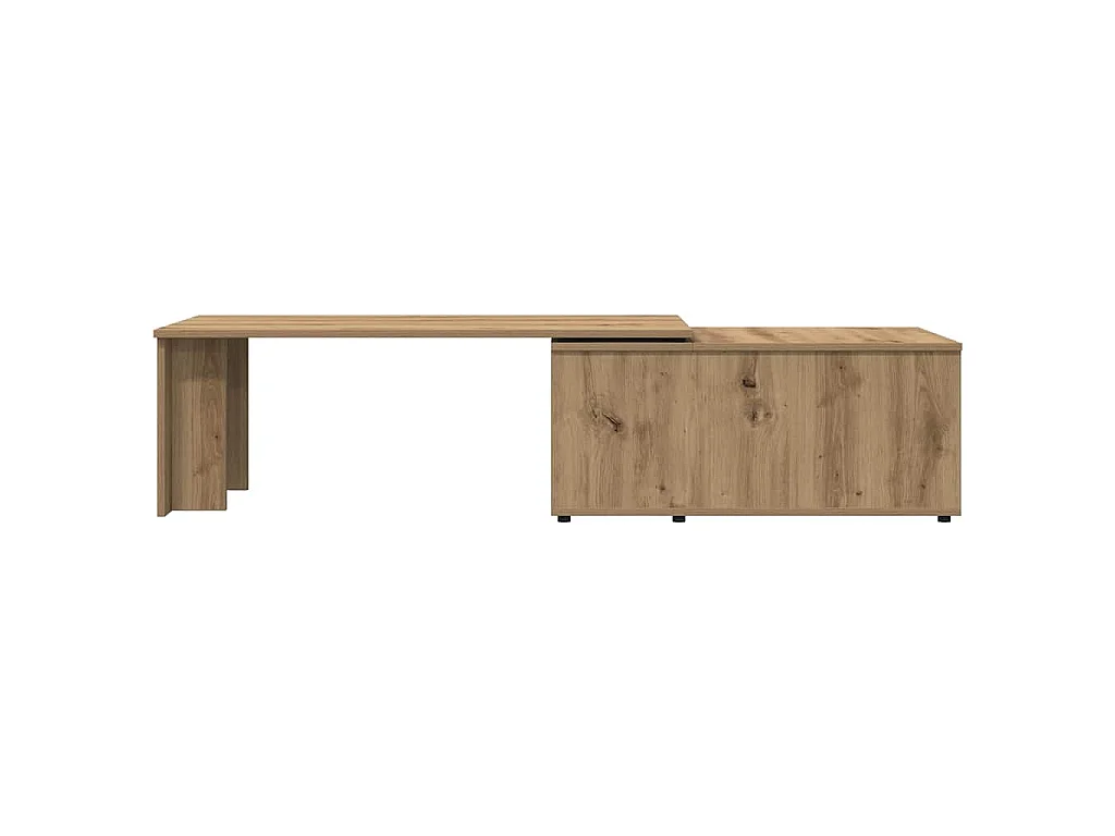Table basse chêne artisanal 150x50x35 cm bois d'ingénierie