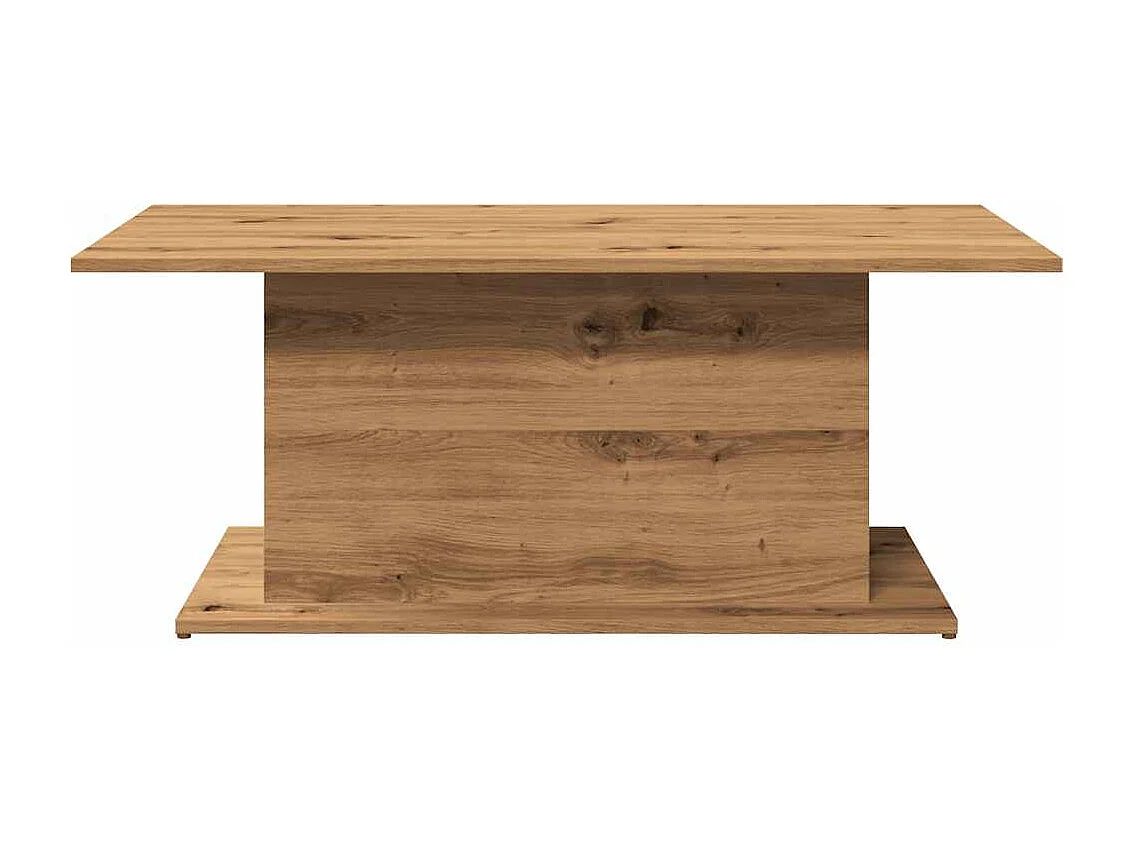 Table basse chêne artisanal 102x55,5x40 cm bois d'ingénierie