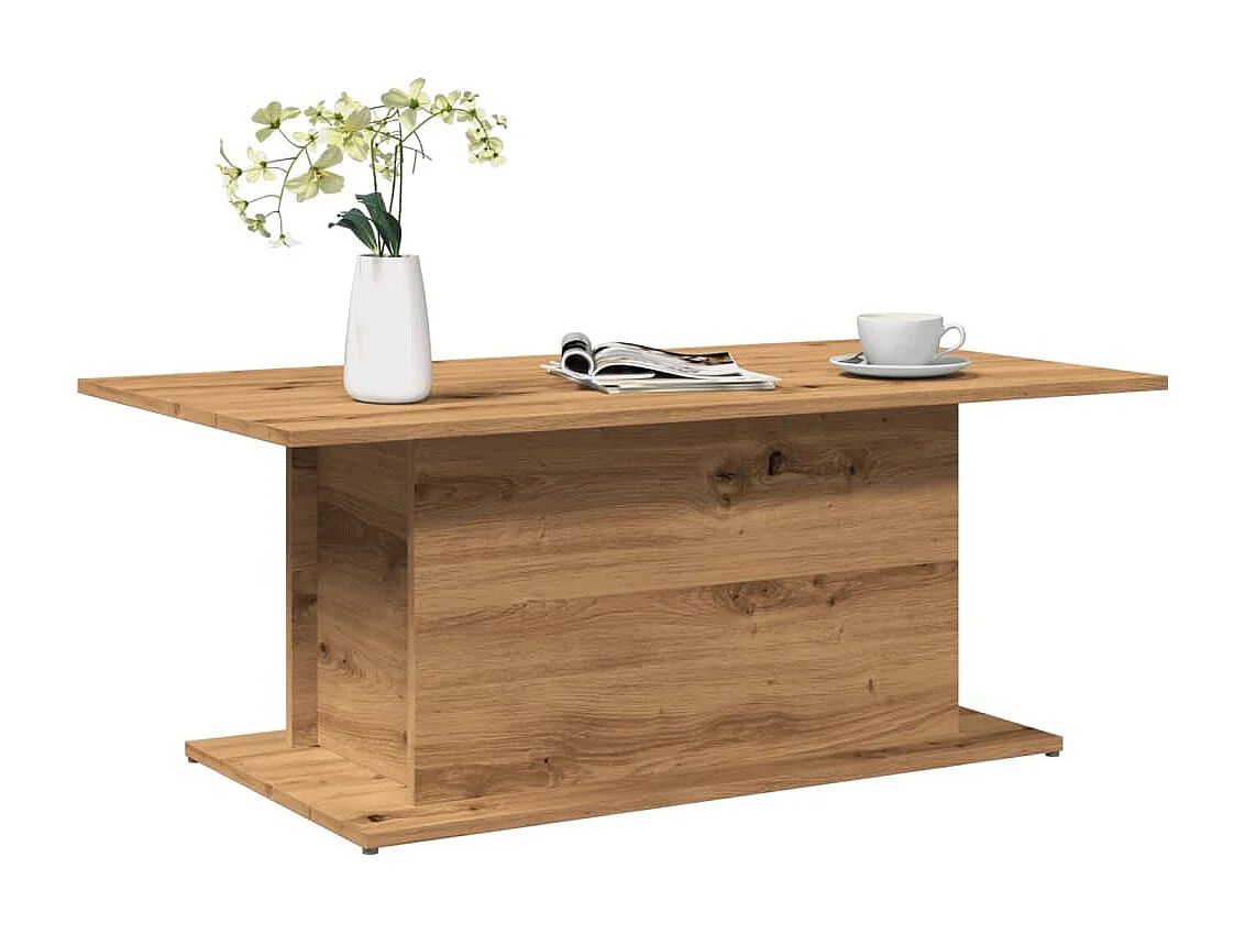 Tavolino Salotto Rovere Artigianale 102x55,5x40cm in Truciolato