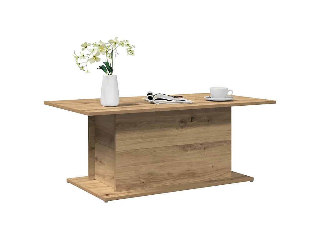 Tavolino Salotto Rovere Artigianale 102x55,5x40cm in Truciolato