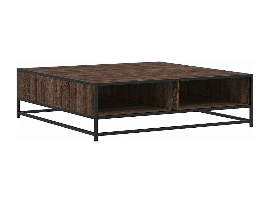 Mesa de centro derivados de madeira e metal carvalho castanho