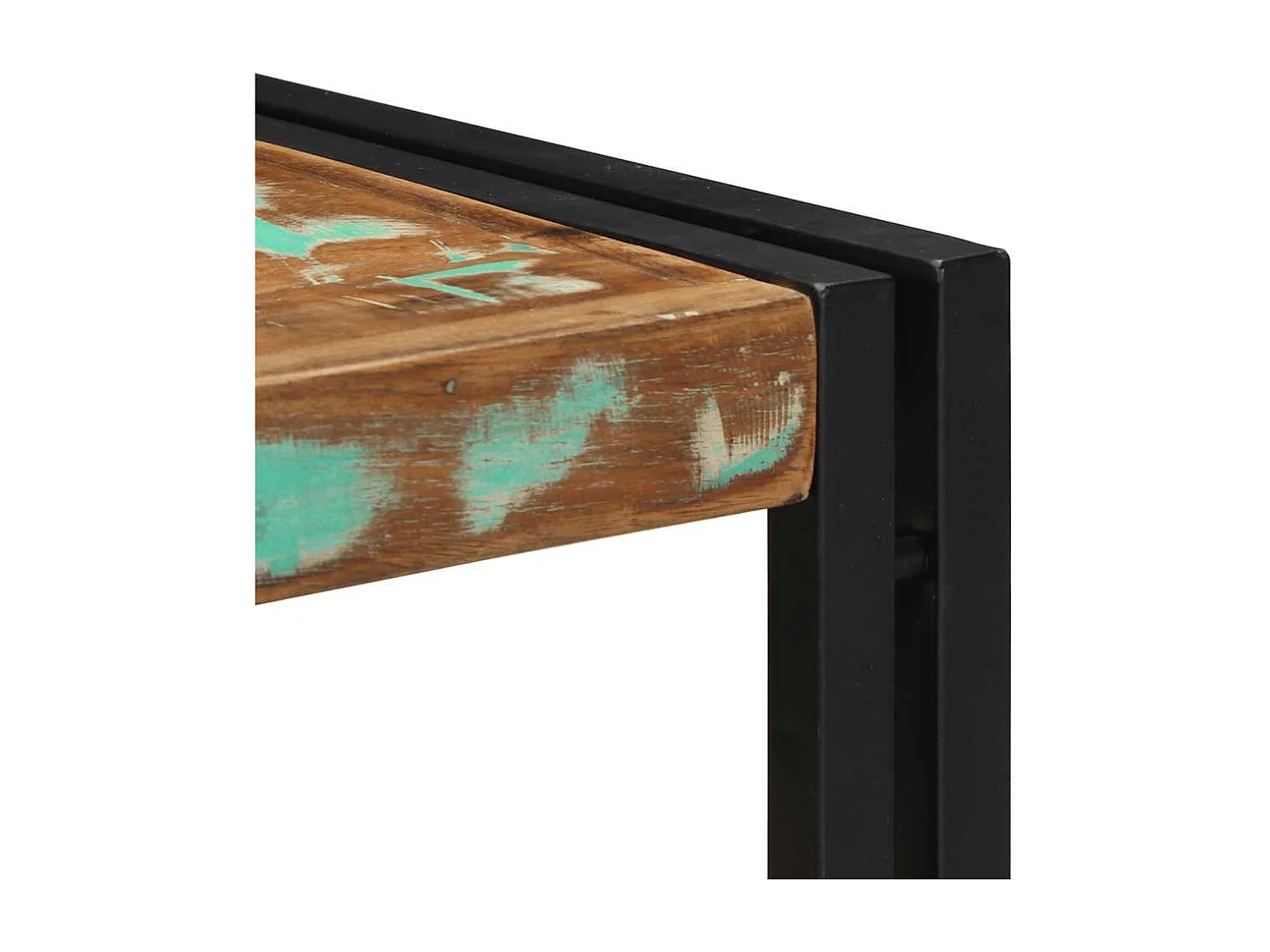 Table basse multicolore 40x40x35 cm bois de récupération massif