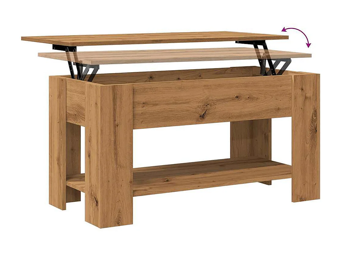 Tavolino Salotto Rovere Artigianale 101x49x52 cm in Truciolato