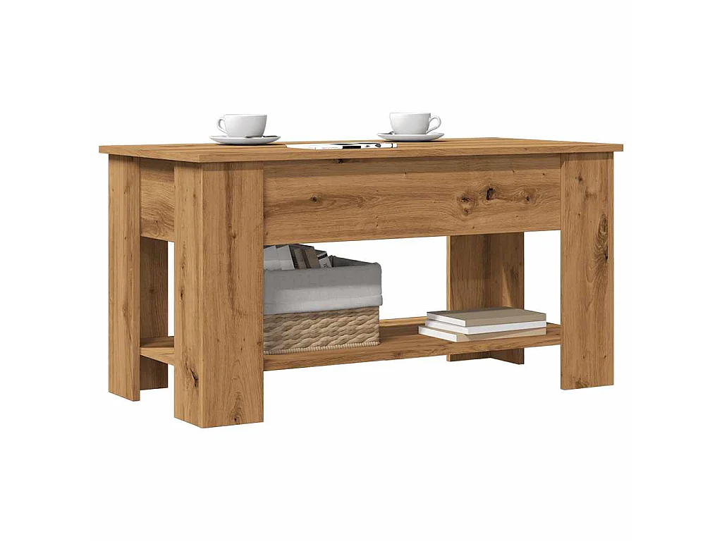 Tavolino Salotto Rovere Artigianale 101x49x52 cm in Truciolato