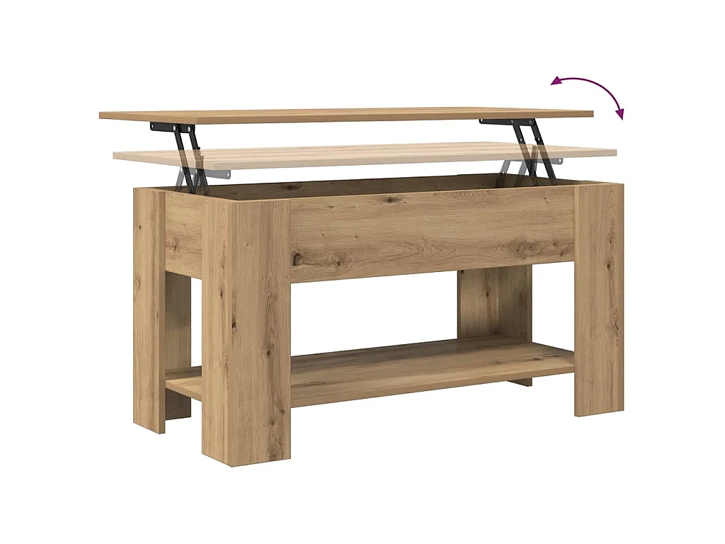 Tavolino Salotto Rovere Artigianale 101x49x52 cm in Truciolato