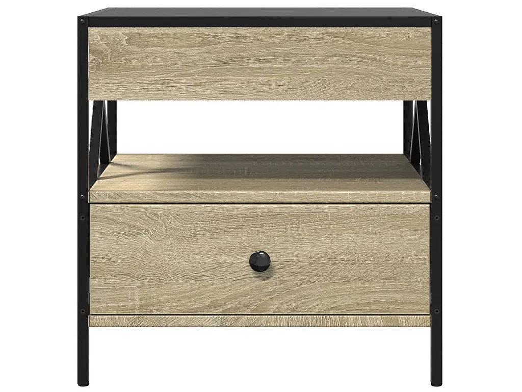 Tavolino da Salotto con LED Infinity Rovere Sonoma 50x50x51 cm