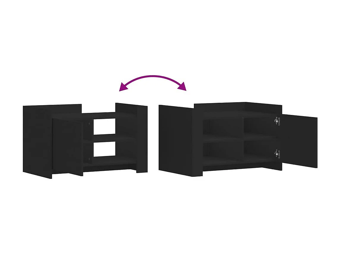 Table basse noir 80x50x50 cm bois d'ingénierie