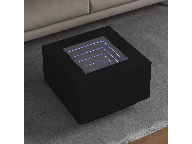LED-Couchtisch Schwarz 60x60x40 cm Holzwerkstoff