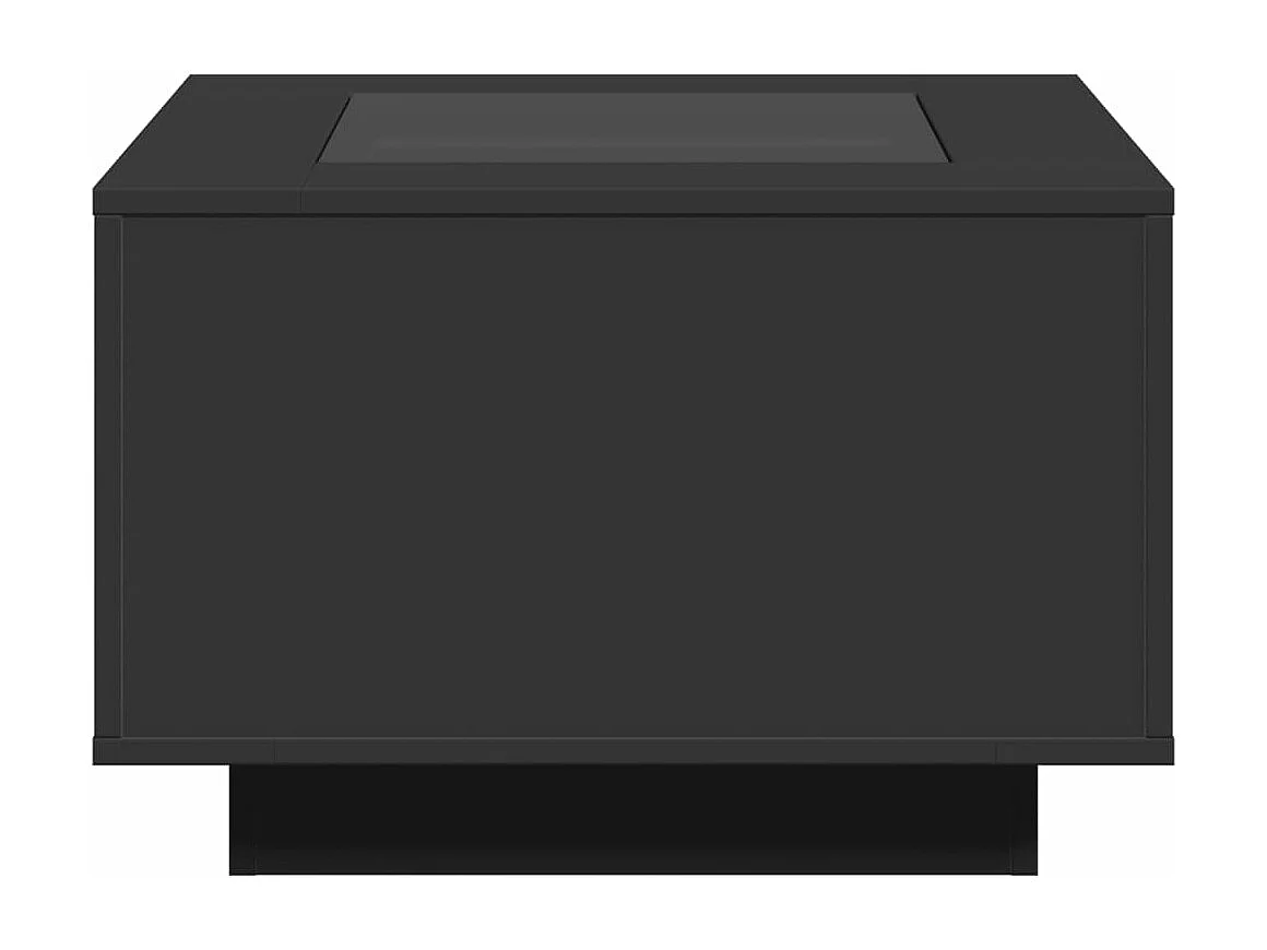 Table basse avec LED noir 60x60x40 cm bois d'ingénierie