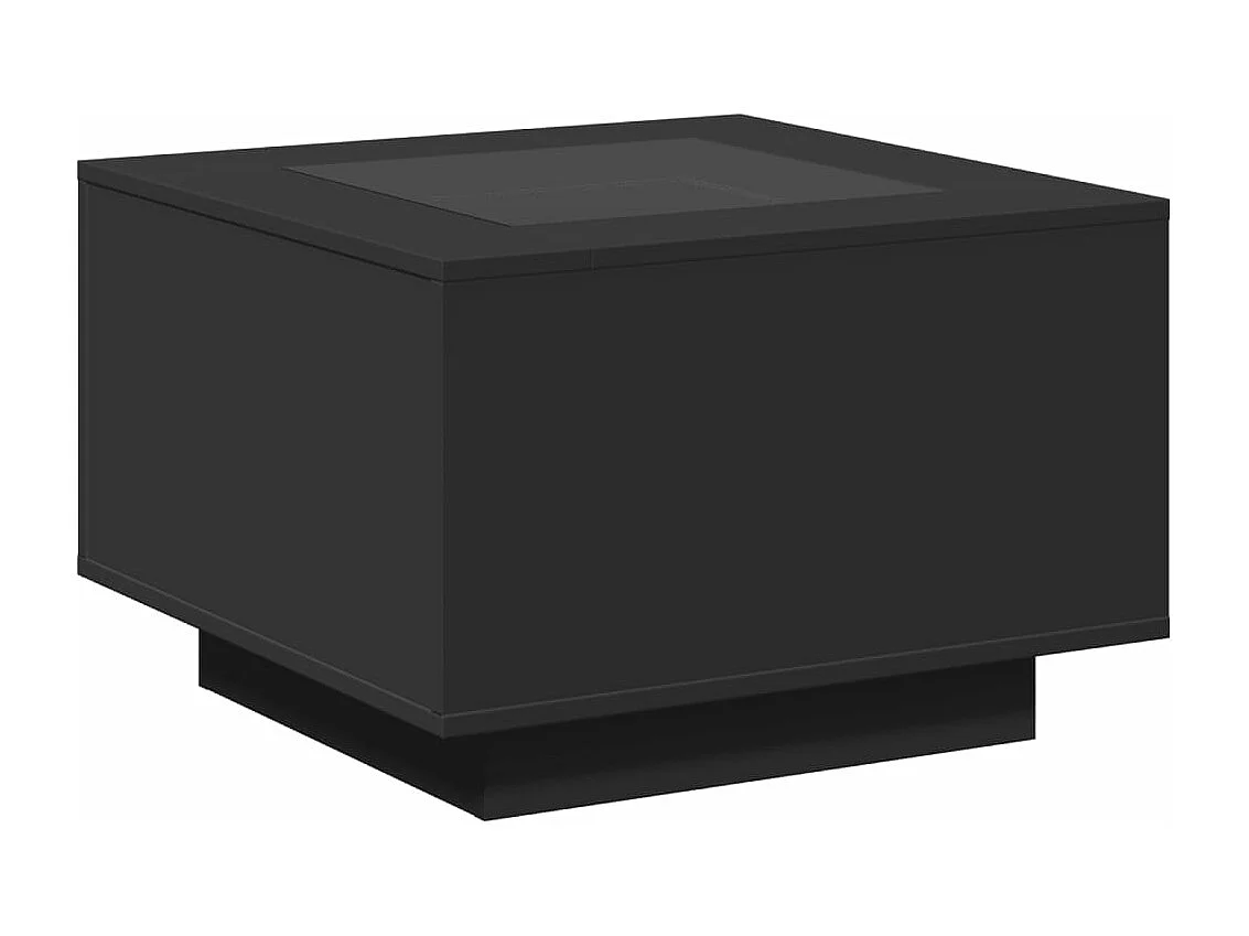 Table basse avec LED noir 60x60x40 cm bois d'ingénierie