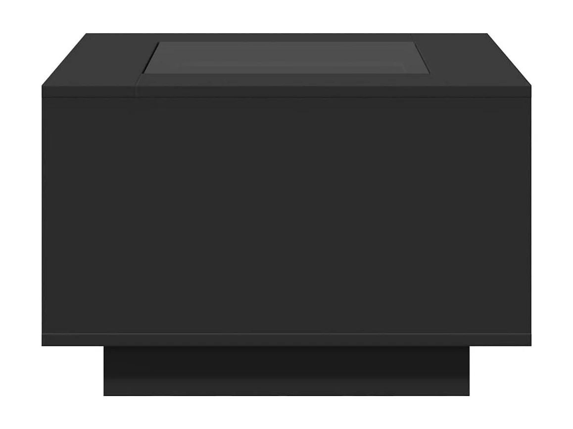 Table basse avec LED noir 60x60x40 cm bois d'ingénierie