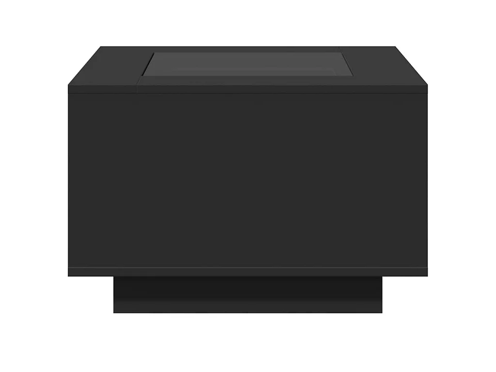 Table basse avec LED noir 60x60x40 cm bois d'ingénierie