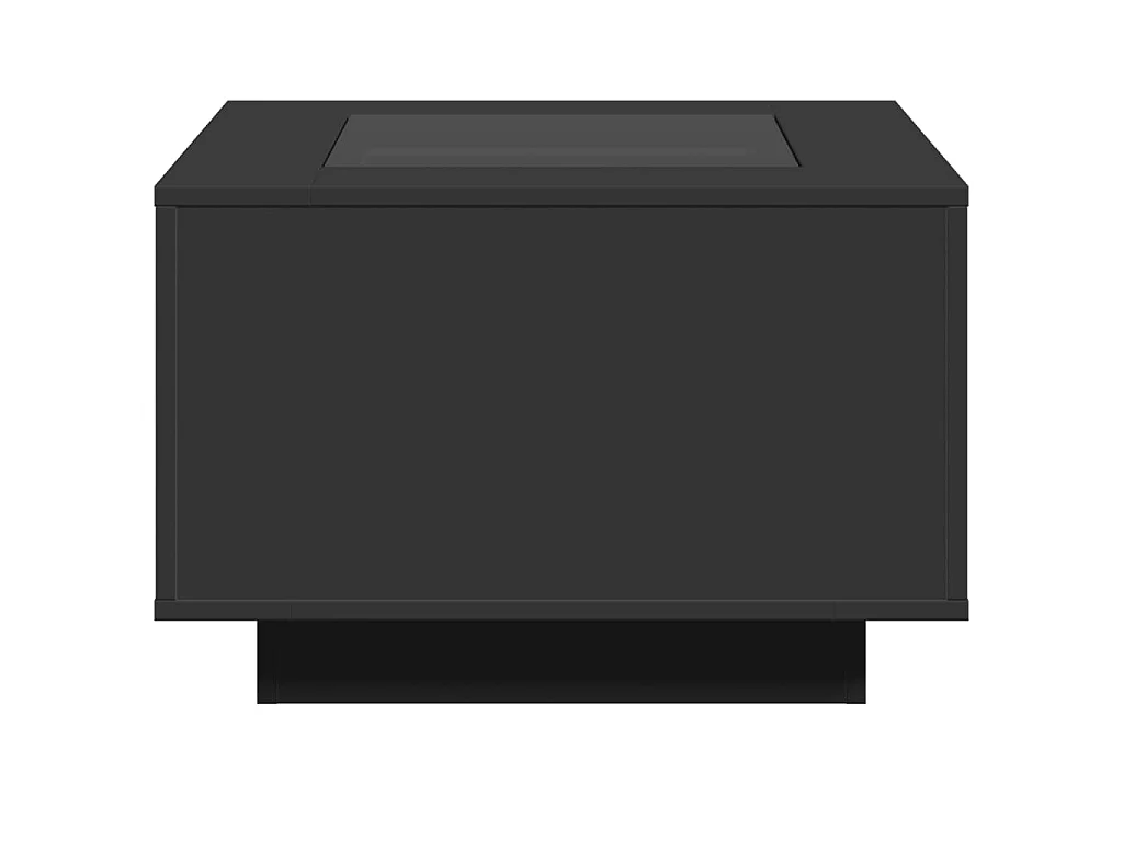 Table basse avec LED noir 60x60x40 cm bois d'ingénierie