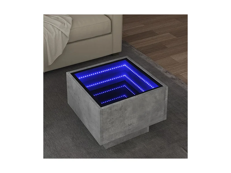 Mesa de apoio c/ LEDs 40x40x30 cm derivados de madeira