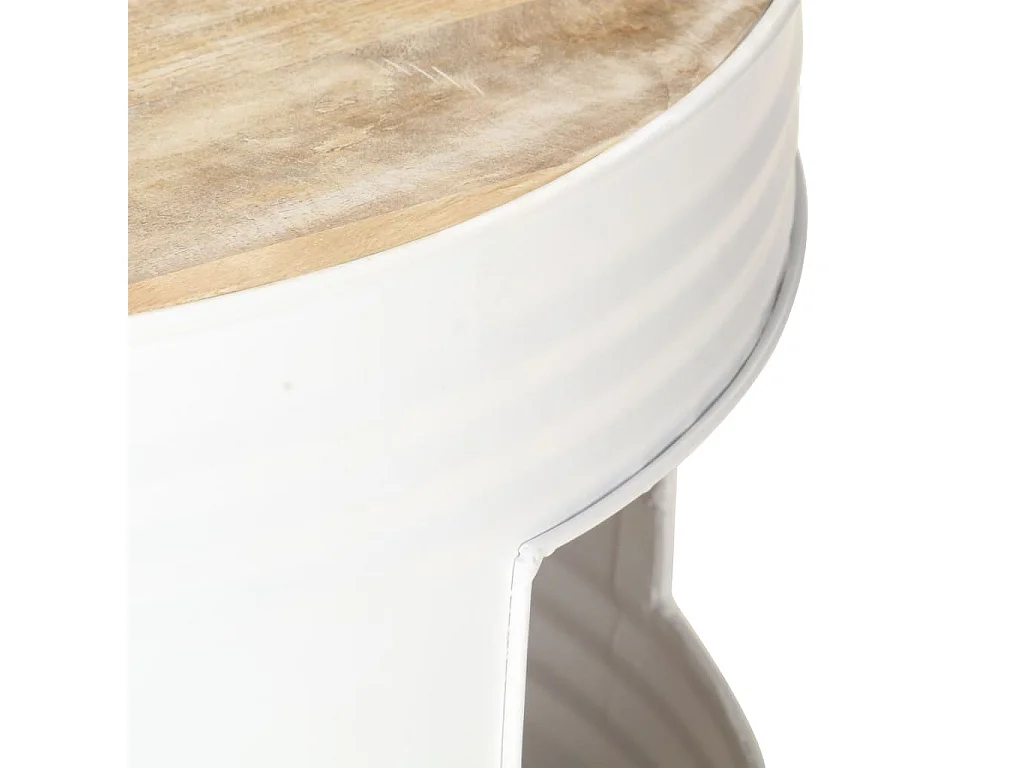 Couchtisch Weiß 68x68x36 cm Massivholz Mango