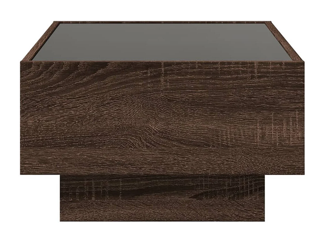 Table basse avec LED chêne marron 70x50x30 cm bois d'ingénierie