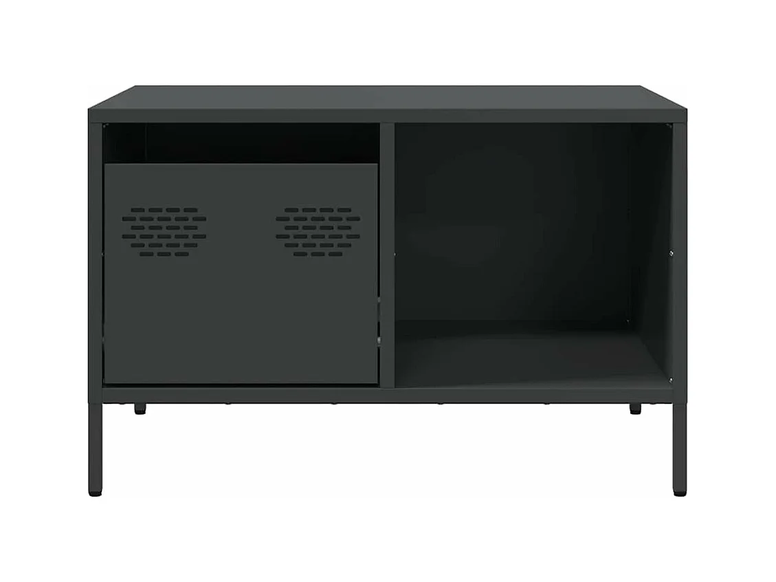 Table basse noir 68,5x50x43,5 cm acier laminé à froid