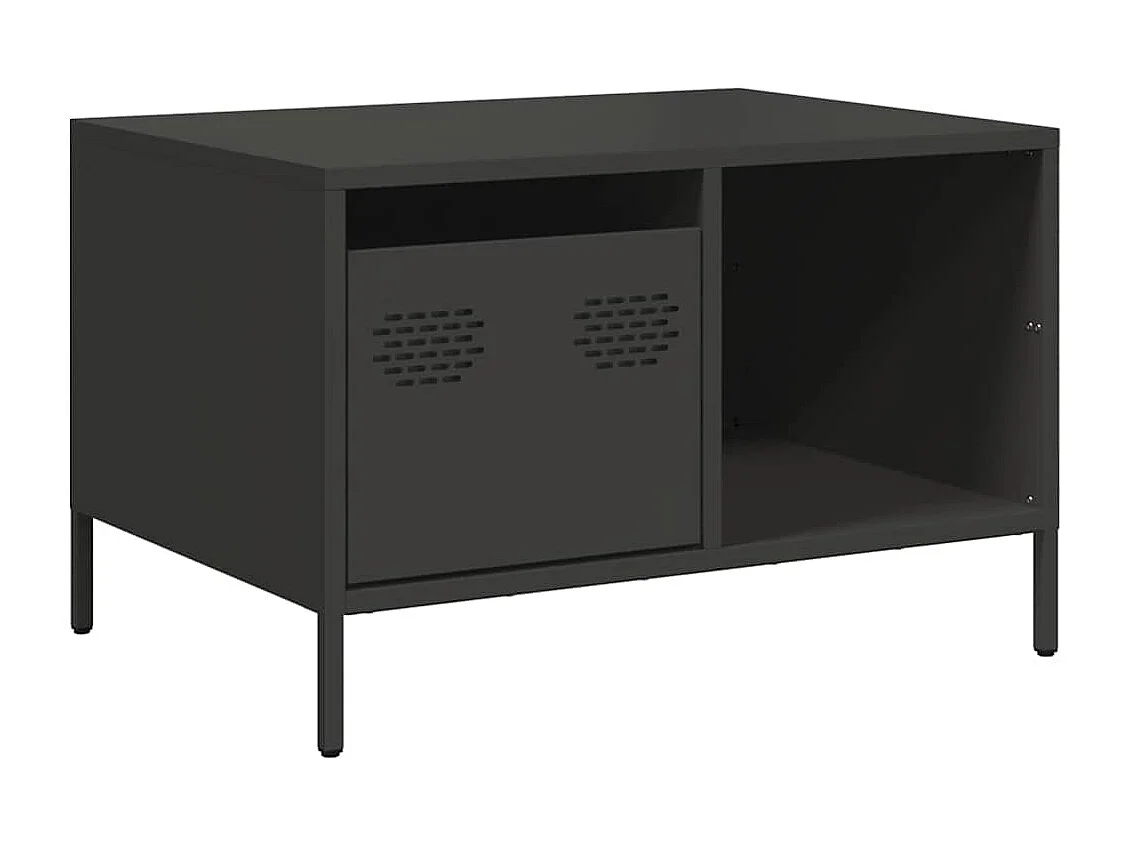 Table basse noir 68,5x50x43,5 cm acier laminé à froid