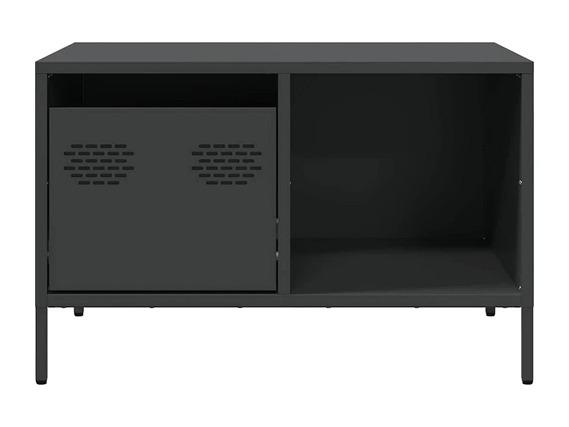 Table basse noir 68,5x50x43,5 cm acier laminé à froid
