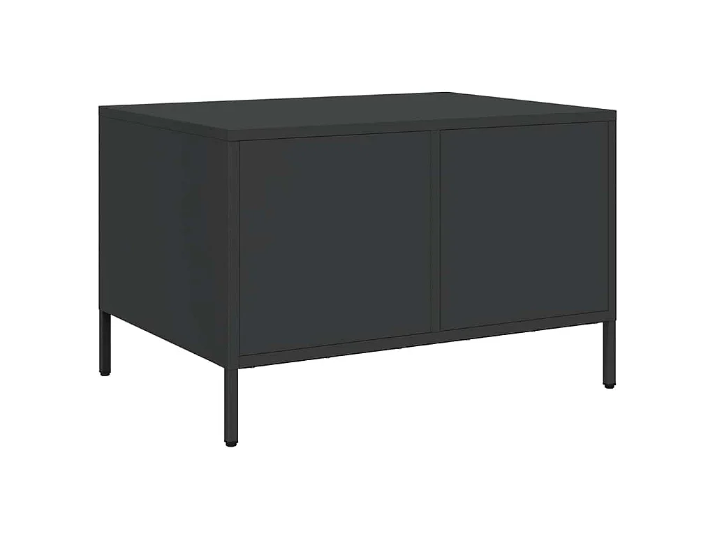 Tavolino Nero 68,5x50x43,5 cm in Acciaio Laminato a Freddo