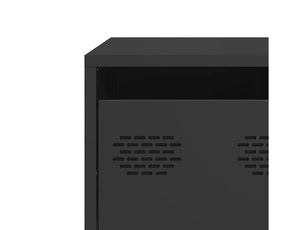Tavolino Nero 68,5x50x43,5 cm in Acciaio Laminato a Freddo