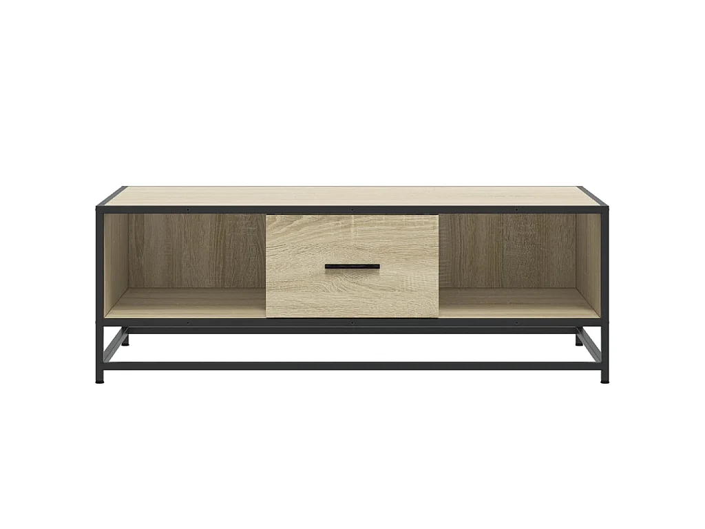 Table basse chêne sonoma 100x57x35cm bois d'ingénierie et métal
