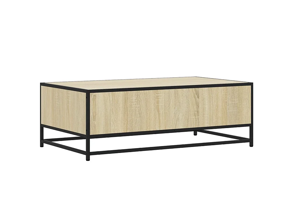 Table basse chêne sonoma 100x57x35cm bois d'ingénierie et métal